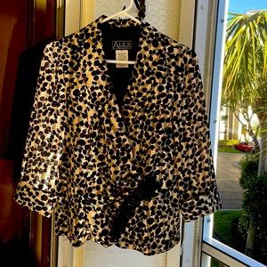 Alex evening dressy animal print dinner jacket new with tags orig $129